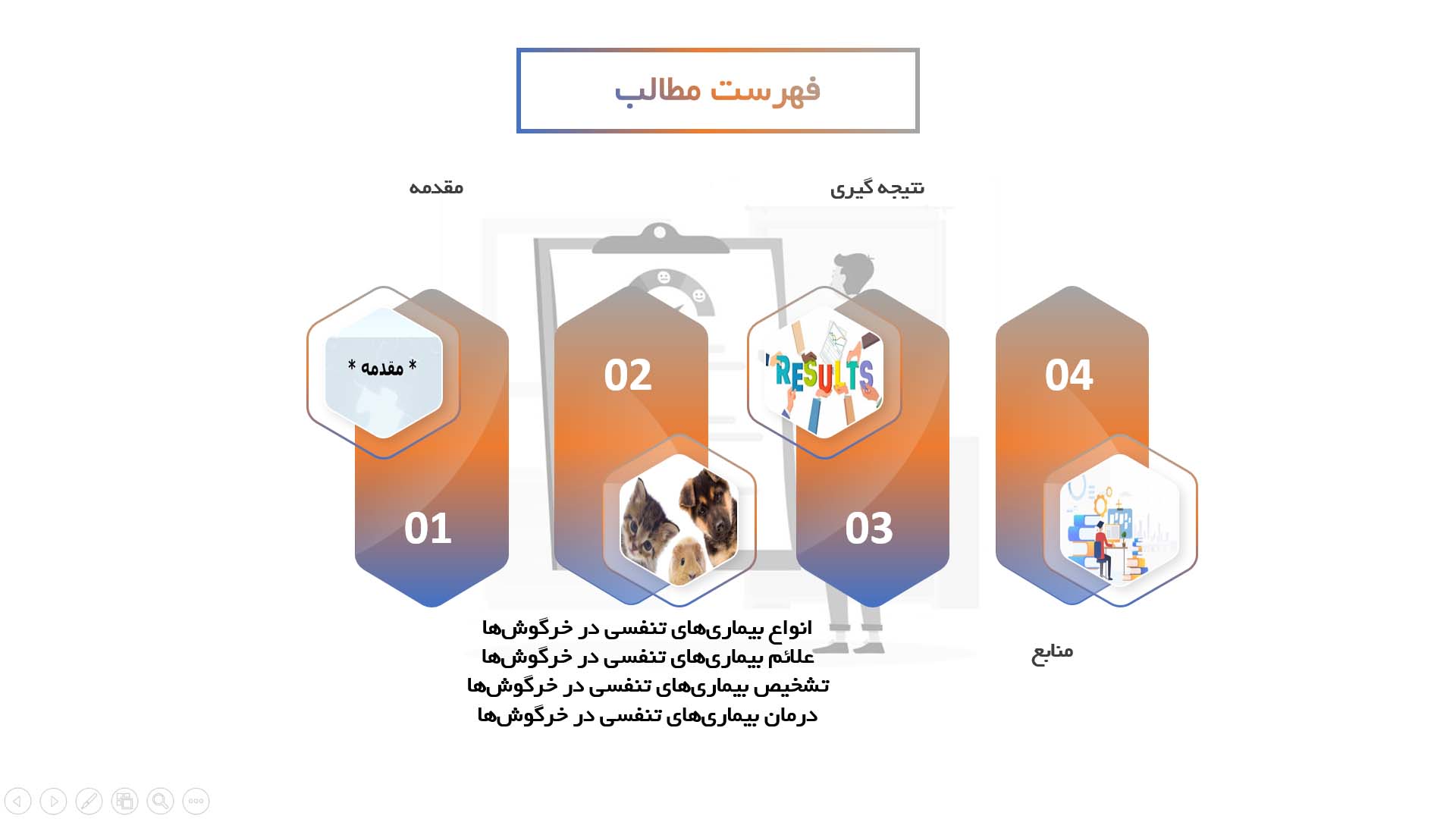 پاورپوینت مدیریت بیماری‌های دستگاه تنفسی در خرگوش‌ها